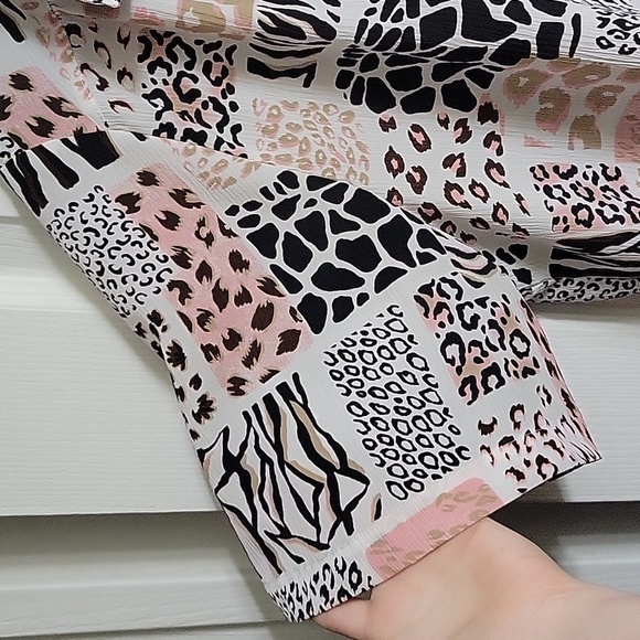 Donn Kenny Vintage 70s/80s Animal Print Button Down Short Sleeve Top, XL - Picture 6 of 7